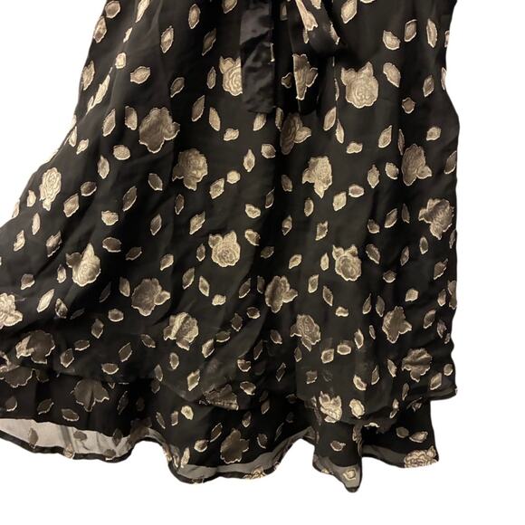 VTG RAMPAGE 90s Y2K Babydoll Dress burnout Whimsigoth Grunge Black Floral 6/8 - Picture 4 of 11